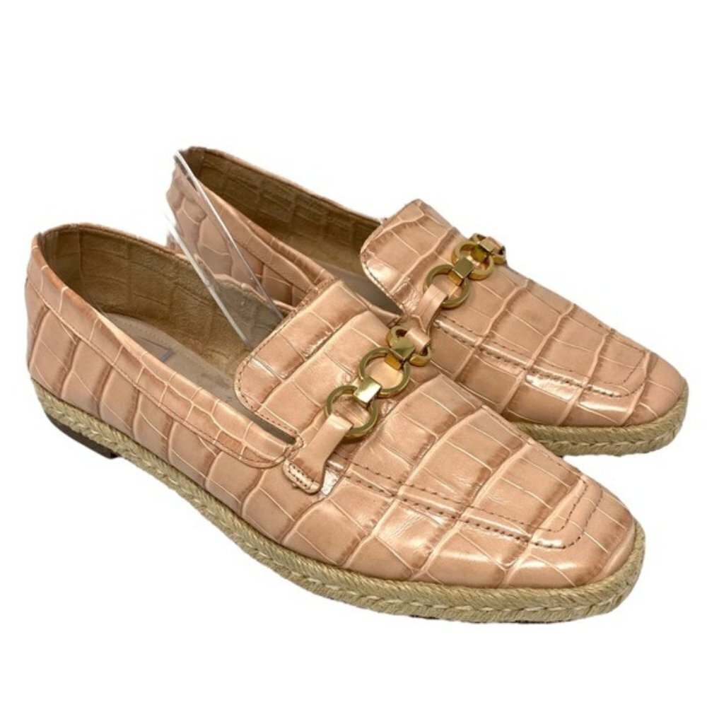 SCHUTZ Patty Loafer Croc Leather Blush Pink SZ 8.5
